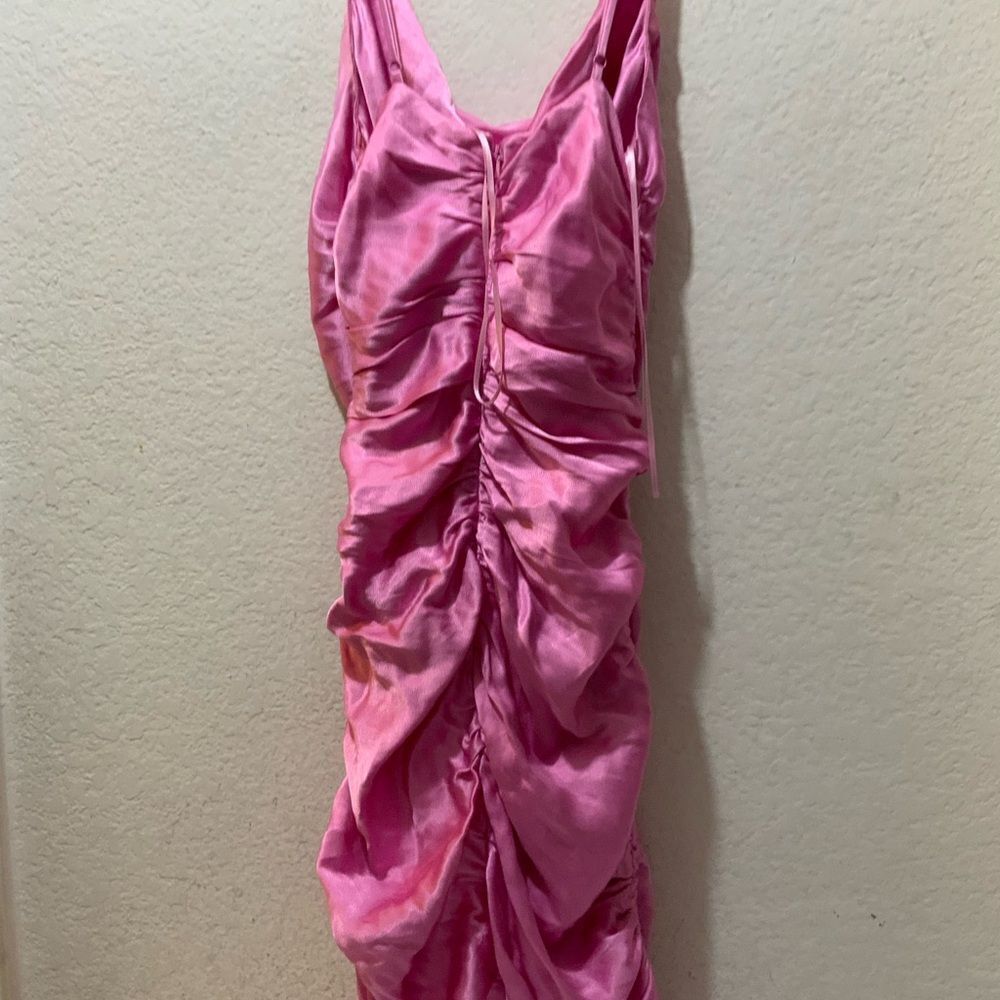 Bardot Revolve Mini Ruched Dress Women's 6 Small Vint Pink Cocktail Party Event - Picture 6 of 10